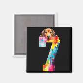ダックスフント 7歳の誕生日 マグネット (正面/裏面)
