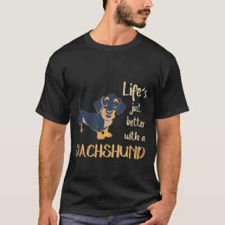 ダックスフンドがいれば人生もっと素敵 Tシャツ