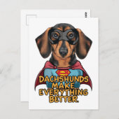 ダックスフンドが全てを良くする ポストカード (正面/裏面)