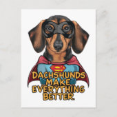 ダックスフンドが全てを良くする ポストカード (正面)