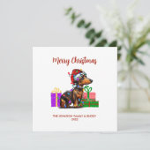 ダックスフンドとクリスマスイルミネーション シーズンカード (スタンド正面)