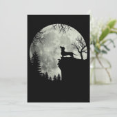 ダックスフンドと月 ハロウィン 招待状 (スタンド正面)