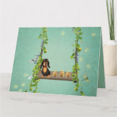 ダックスフンドのイースターグリーティングカード カード (正面)