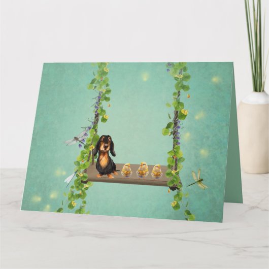 ダックスフンドのイースターグリーティングカード カード (正面)