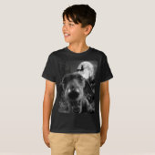 ダックスフンドのウィッチセルフィー・満月飛行 Tシャツ (正面フル)