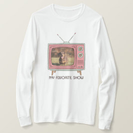 ダックスフンドのカスタムフォト - レトロTV Tシャツ
