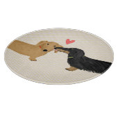 ダックスフンドのキス カッティングボード (角)