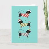 ダックスフンドのクリスマスカード シーズンカード (正面)