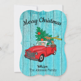 ダックスフンドのクリスマスツリー買い物 フラットカード シーズンカード