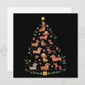 ダックスフンドのクリスマスツリー 犬好きな人 犬の飼い主 シーズンカード (正面/裏面)