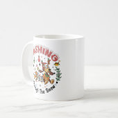 ダックスフンドのクリスマス おもしろTシャツ コーヒーマグカップ (正面左)