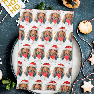 ダックスフンドのクリスマス キッチンタオル