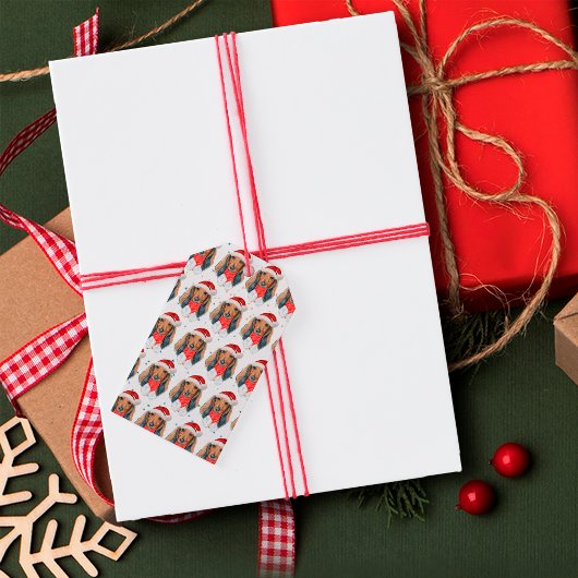 ダックスフンドのクリスマス ギフトタグ
