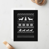 ダックスフンドのクリスマス ノートカード (正面/裏面インサイチュ)