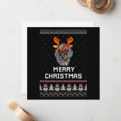 ダックスフンドのクリスマス ノートカード (正面/裏面インサイチュ)