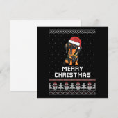ダックスフンドのクリスマス ノートカード (正面/裏面)