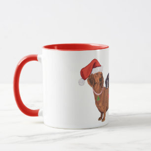 ダックスフンドのクリスマス マグカップ