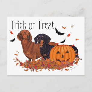 ダックスフンドのハロウィン ポストカード