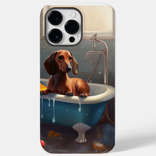ダックスフンドのバスタイム・ファン Case-Mate iPhoneケース (裏面)