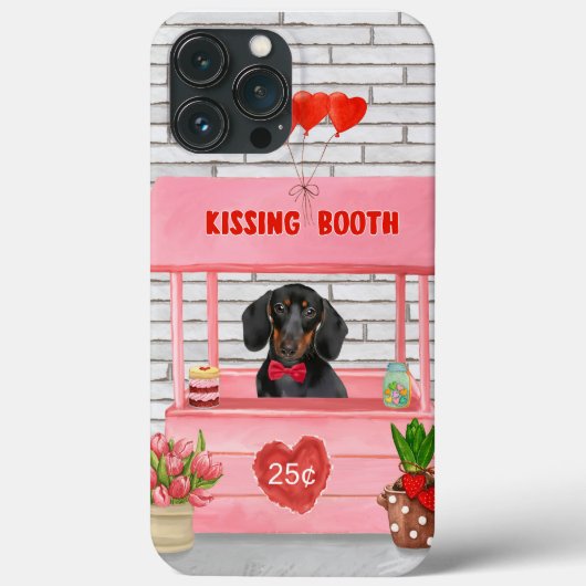 ダックスフンドのバレンタインデーキスブース Case-Mate iPhoneケース (裏面)