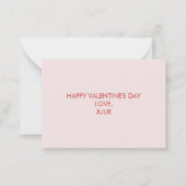 ダックスフンドのバレンタイン、バレンタインデーのピンクと赤 ノートカード (裏面)