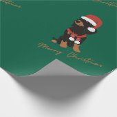 ダックスフンドのペットクリスマス包装紙 ラッピングペーパー (角)