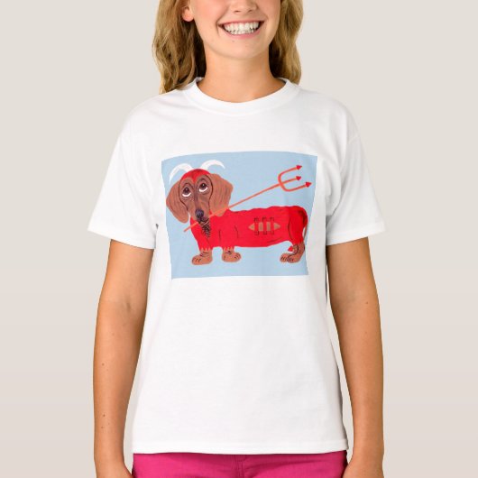 ダックスフンドの悪魔 Tシャツ (正面)