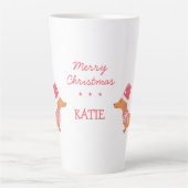 ダックスフンドの愛犬家へ贈るクリスマスプレゼント カフェラテマグ (正面)