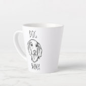 ダックスフンドの手描きスケッチ 黒白の仔犬 カフェラテマグ (左アングル)