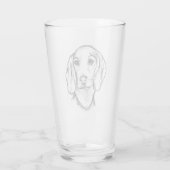 ダックスフンドの手描きスケッチ 黒白の仔犬 タンブラーグラス (裏面)