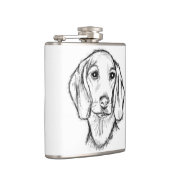 ダックスフンドの手描きスケッチ 黒白の仔犬 フラスク (右)