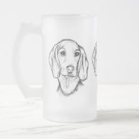 ダックスフンドの手描きスケッチ 黒白の仔犬