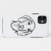 ダックスフンドの手描きスケッチ 黒白の仔犬 Case-Mate iPhoneケース (裏面(横))