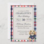 ダックスフンドの最初の誕生日 ヴィンテージアメリカーナ プラッド 招待状 (正面)