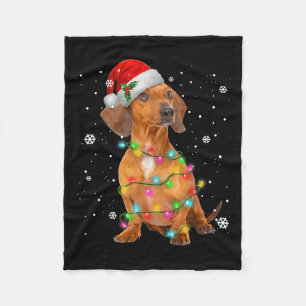 ダックスフンドの木のクリスマスセーター イヌ ペット用 フリースブランケット
