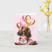 ダックスフンドの母の日カード カード (黄色い花)