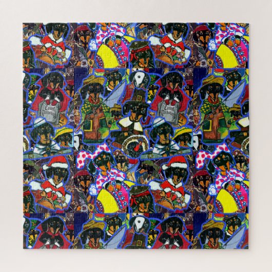 ダックスフンドの漫画 ジグソーパズル (縦)