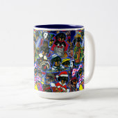 ダックスフンドの漫画 ツートーンマグカップ (正面右)