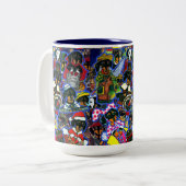 ダックスフンドの漫画 ツートーンマグカップ (正面左)