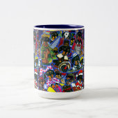 ダックスフンドの漫画 ツートーンマグカップ (中央)