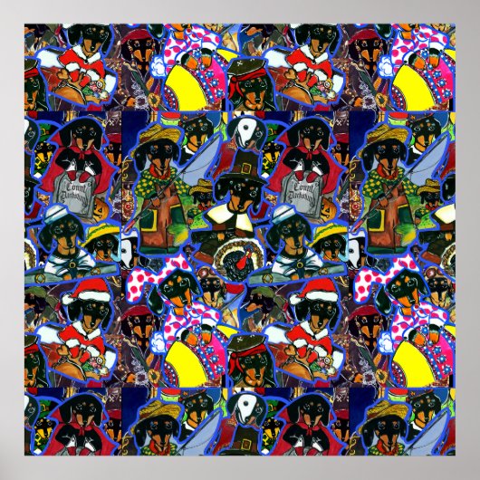 ダックスフンドの漫画 ポスター (正面)