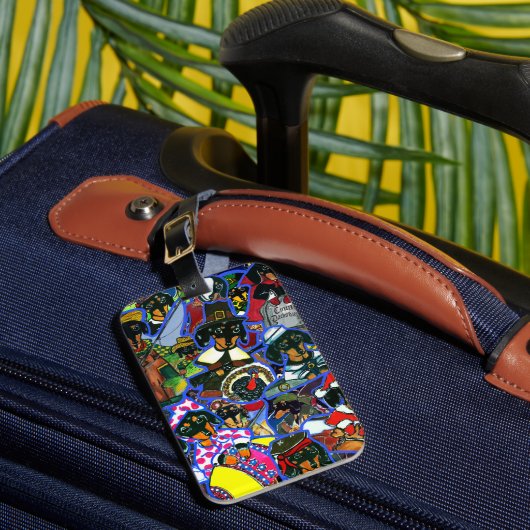 ダックスフンドの漫画 ラゲッジタグ (正面インサイチュ1)