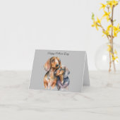 ダックスフンドの父の日カード カード (黄色い花)