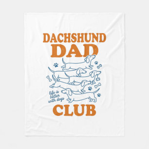 ダックスフンドの父クラブ ヴィンテージ ドッグTシャツ デザイン_1 フリースブランケット