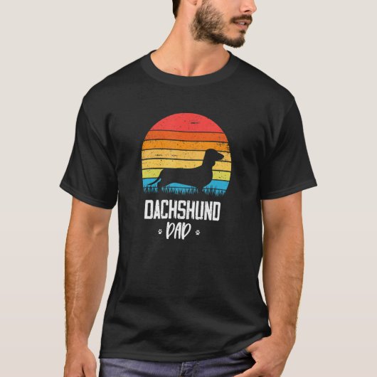 ダックスフンドの父 レトロ ヴィンテージ Tシャツ (正面)