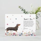 ダックスフンドの犬の感謝カード 招待状 (スタンド正面)