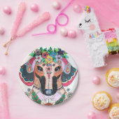 ダックスフンドの紙皿 ペーパープレート (パーティー)