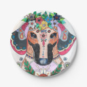 ダックスフンドの紙皿 ペーパープレート (正面)