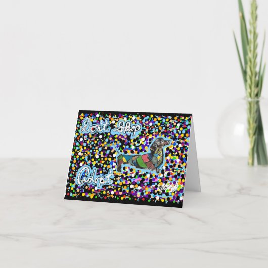 ダックスフンドの絵は買わずに養子を迎えよう カード (正面)