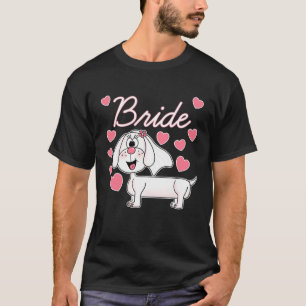 ダックスフンドの花嫁 ウェディングドッグ  ブライズシャワー Tシャツ